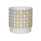 Retro Geometric Pot - Mustard