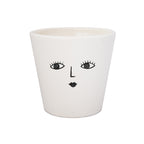Wakey Face Pot - White