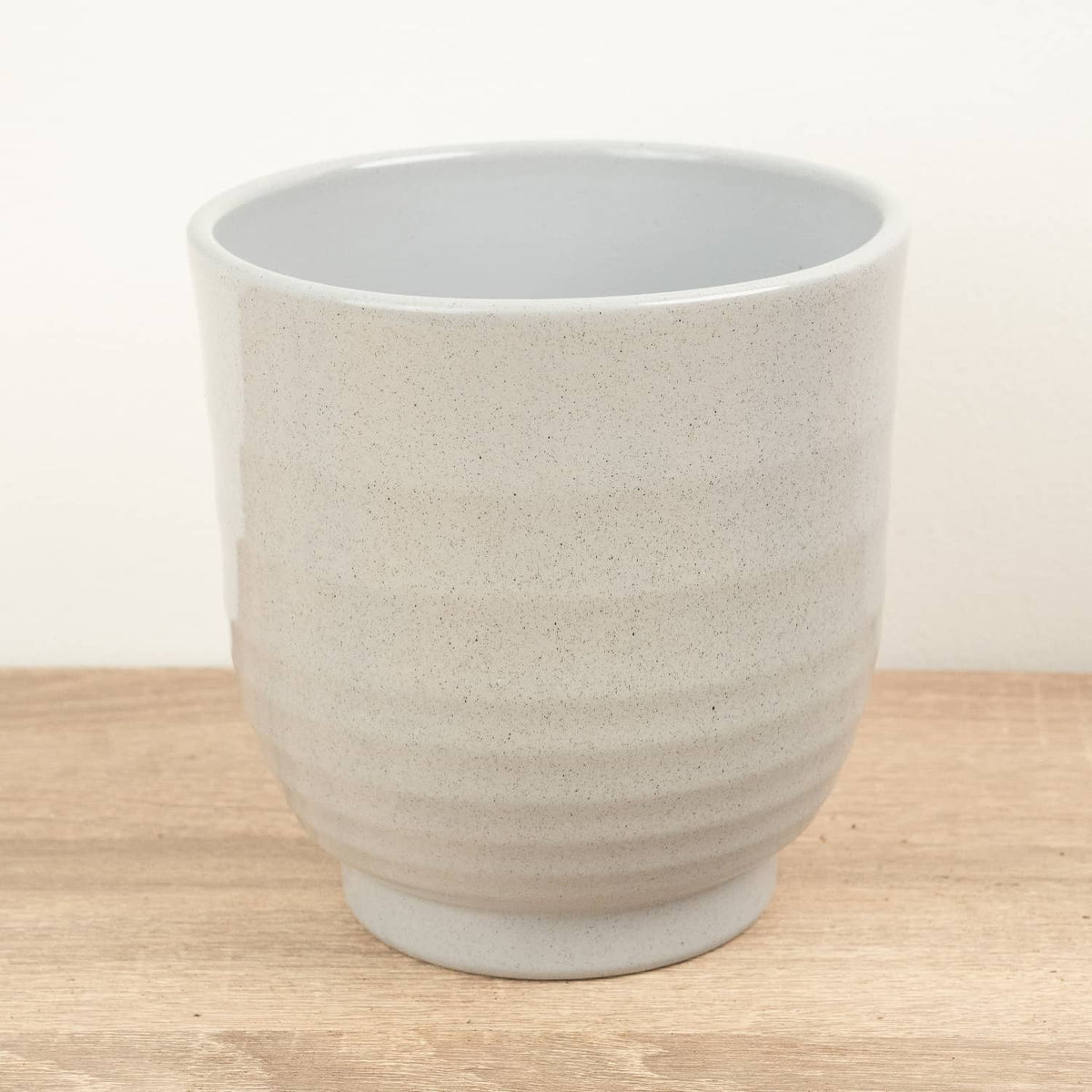 A stunning 'Sofia' Grey Granite Ceramic Houseplant Pot - great for gifting and sure to inspire with its gentle curves, vase style & soft pastel colour. 