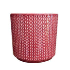 Chevron Ruby Red Ceramic Plant Pot