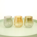 Crackle Votive Set of Three - Red