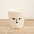 Wakey Face Pot - White