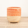 Titan Glaze Pot With Feet - Orange