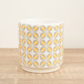 Retro Geometric Pot - Mustard