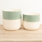 Metia Ceramic Plant Pot - Minimal Green