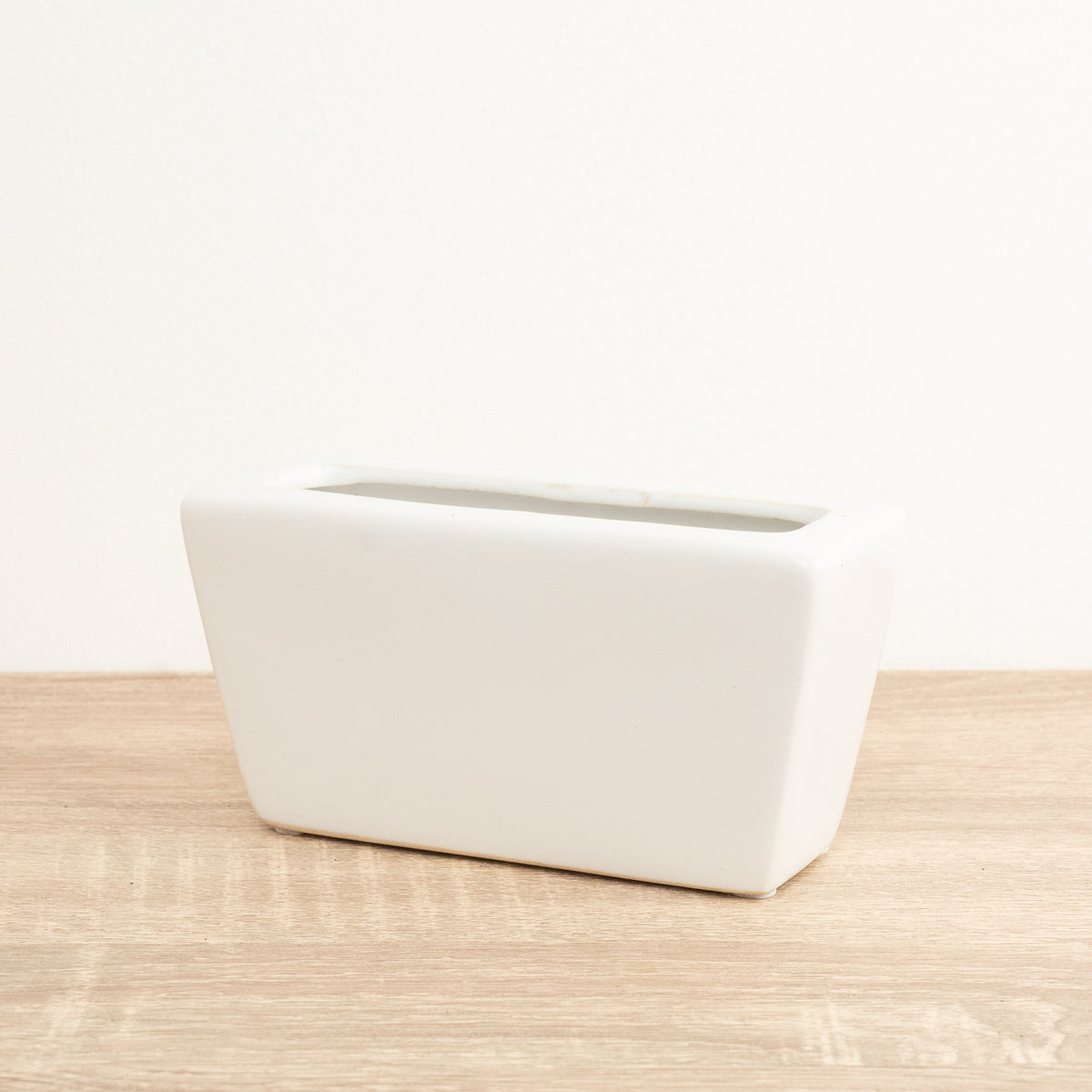 Lucky Bamboo Slim Ceramic Plant Pot - White