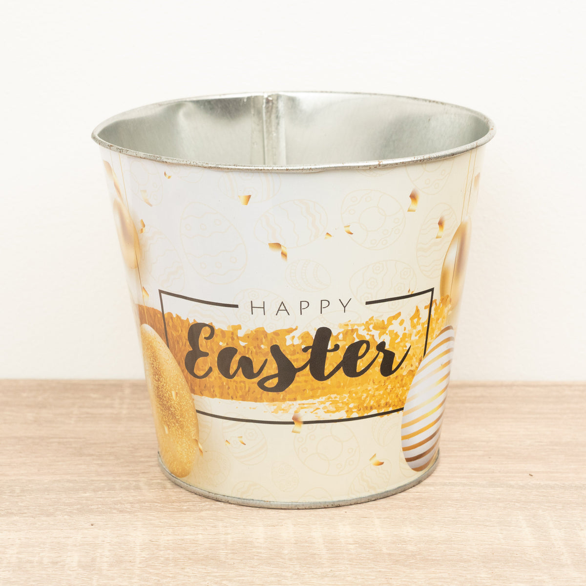 Happy Easter Pot - Metallic Silver