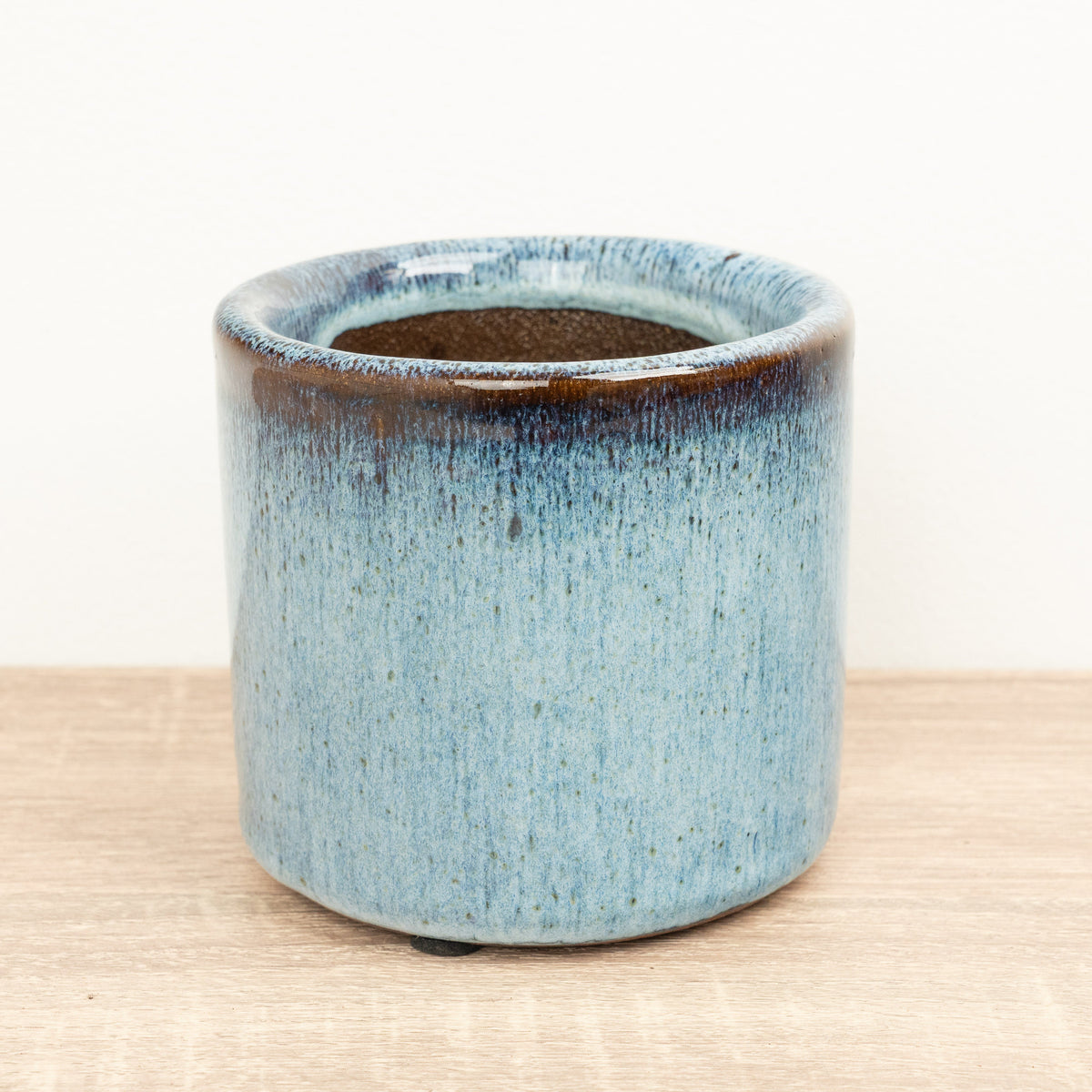 Javea Ceramic Plant Pot - Glazed Blue