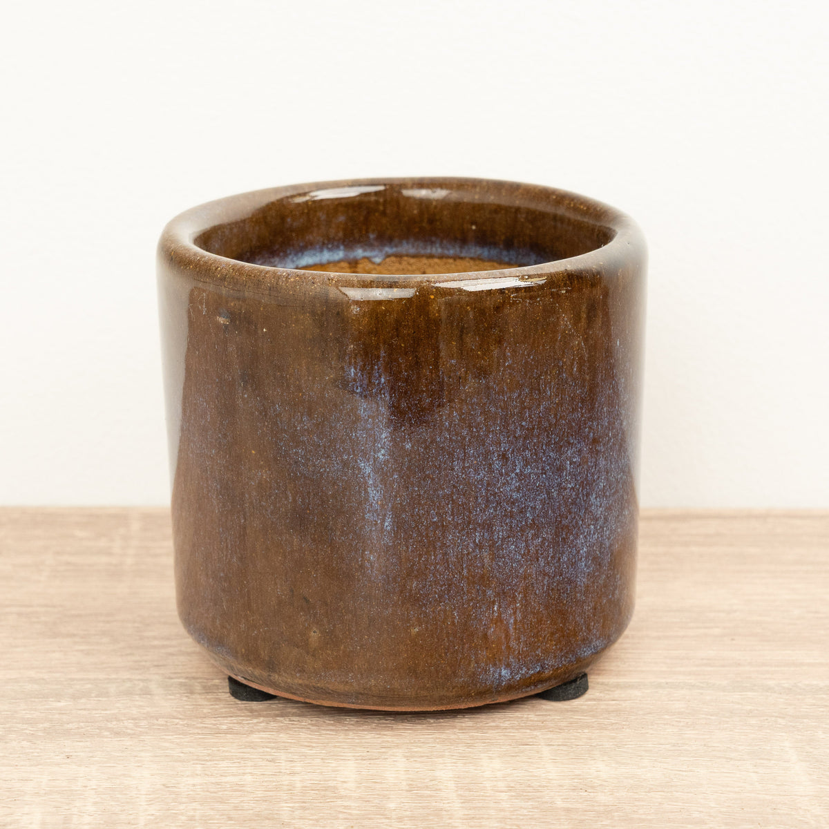 Javea Ceramic Plant Pot - Two Tone Brown