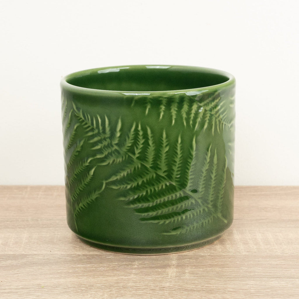 Orla Fern Ceramic Plant Pot - Green