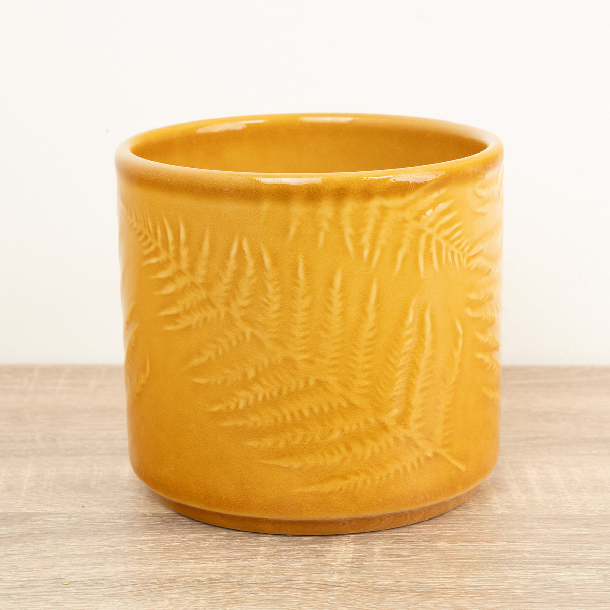 Orla Fern Ceramic Plant Pot - Mustard