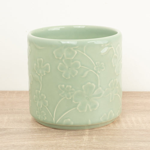 Betsy Floral Pot - Mint