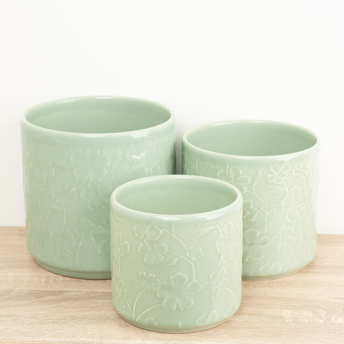 Betsy Floral Pot - Mint
