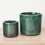Javea Ceramic Plant Pot - Glazed Green