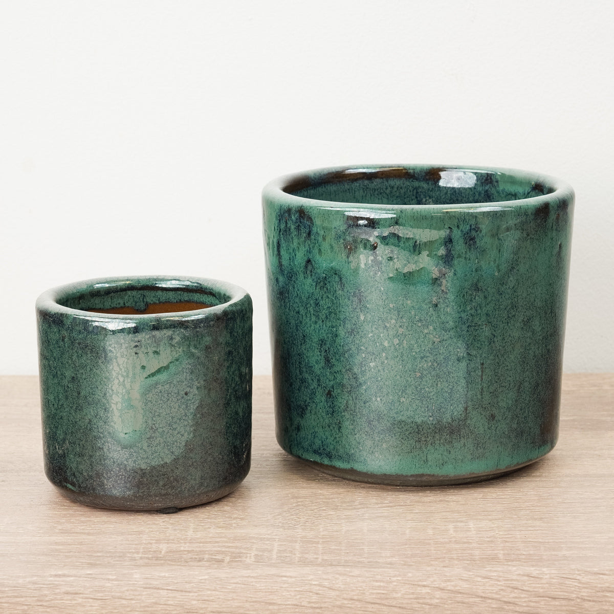 Javea Ceramic Plant Pot - Glazed Green