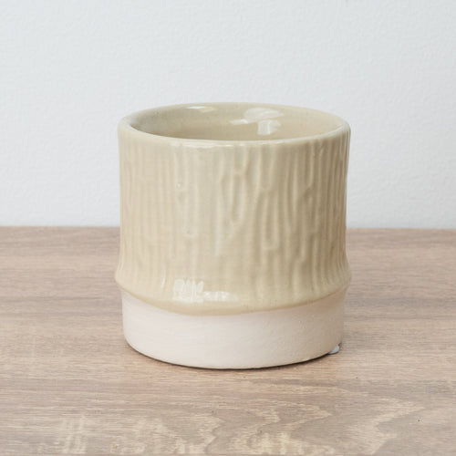 Big Dipped Top Plant Pot - Oatmeal