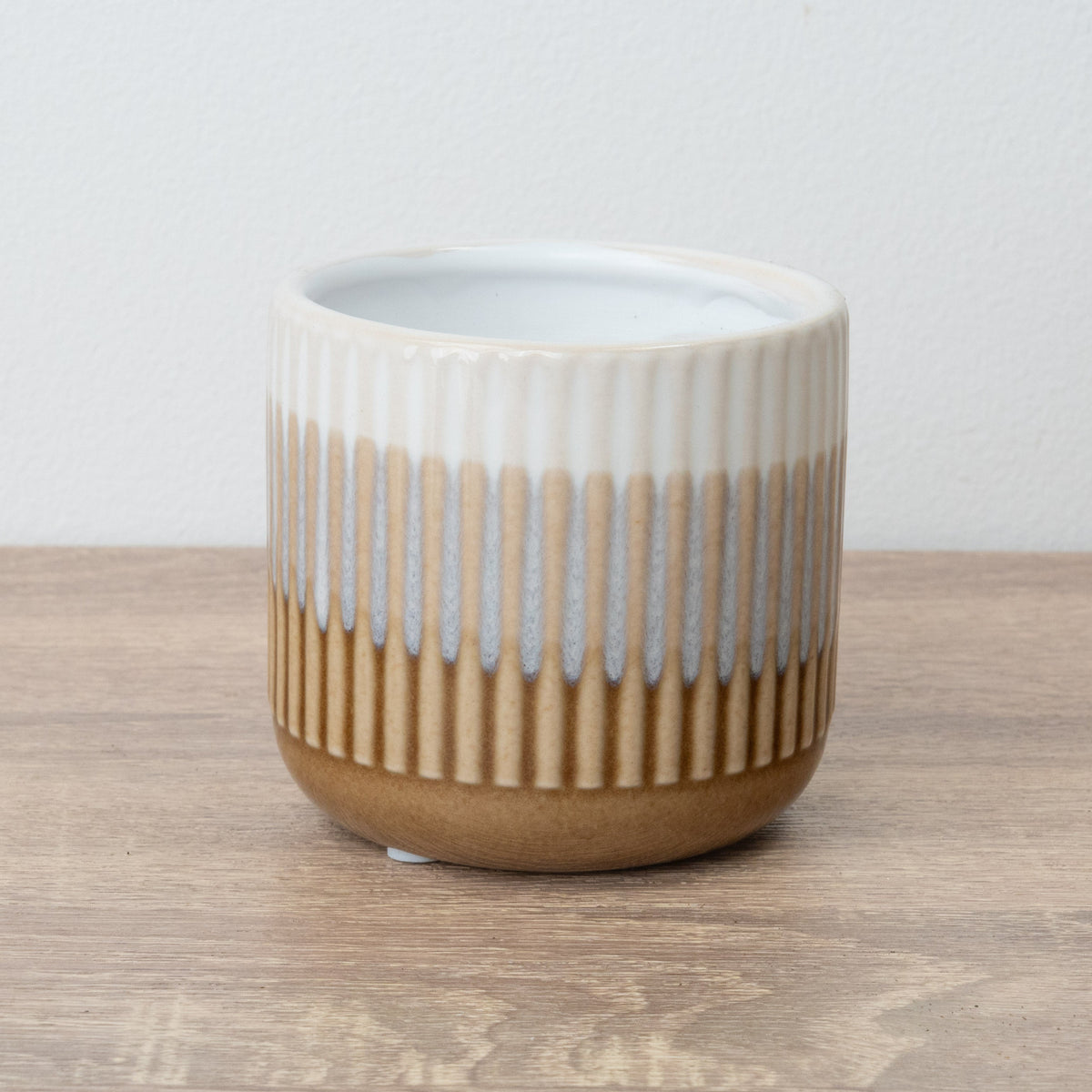 Dinky Dave Ceramic Plant Pot - Brown