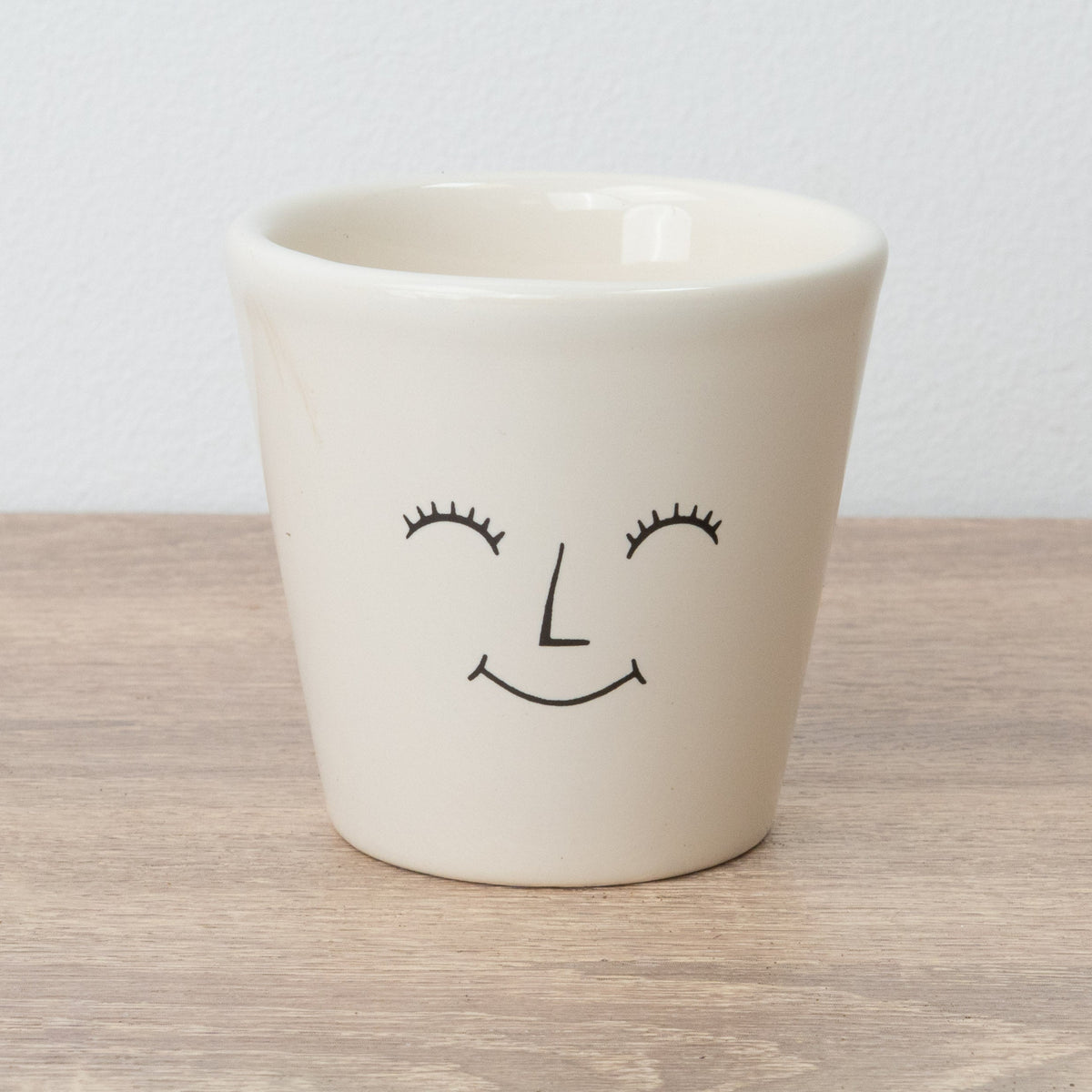 Happy Face Pot - White