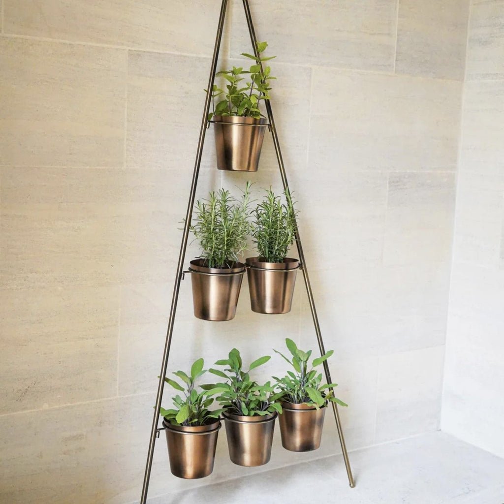 Modern Vertical Plant Stand - Gold Bronze