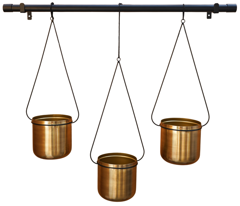 Hanging Planters - Gold & Black