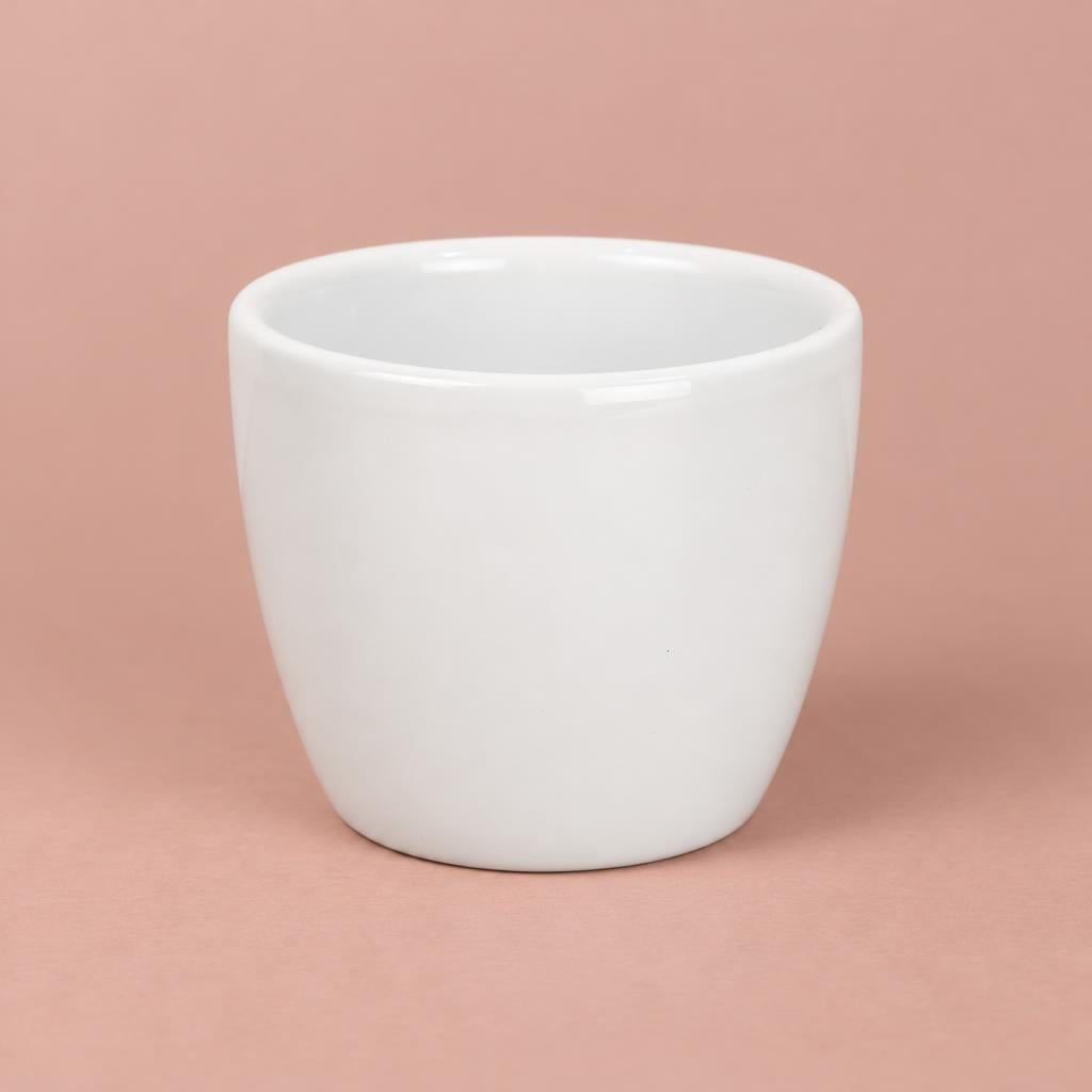 Simplicity ceramic plant pot in gloss white