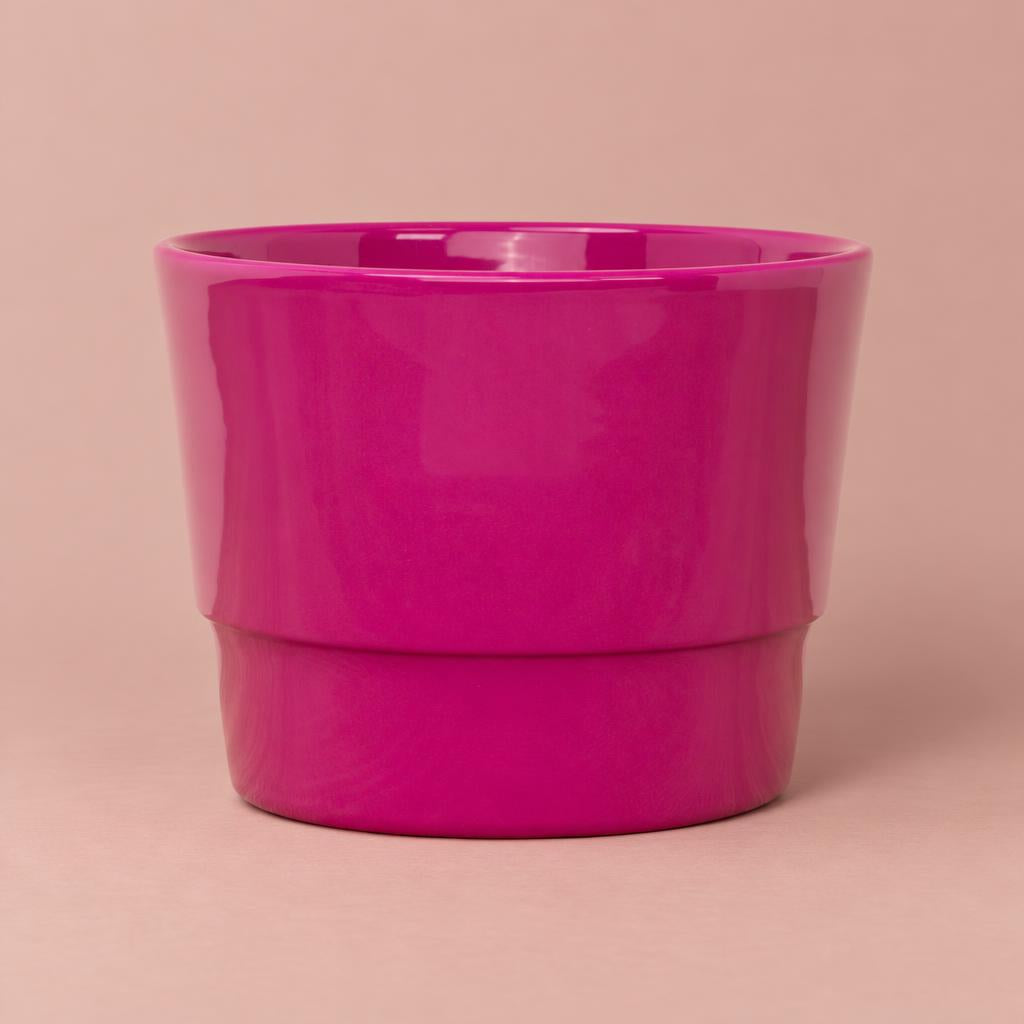 Lena ceramic plant pot in Pink Plum