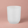 Transparent Vibes Fold Orchid Pot with a tall shape and ribbed finish