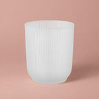 Transparent Vibes Fold Orchid Pot with a tall shape and ribbed finish