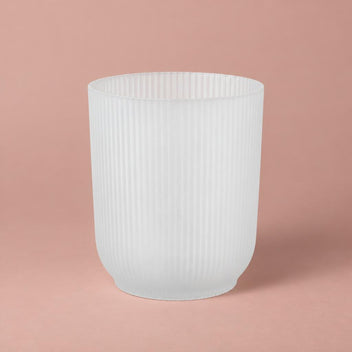 Transparent Vibes Fold Orchid Pot with a tall shape and ribbed finish