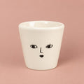 Wakey Face plant pot in white