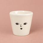 Wakey Face plant pot in white