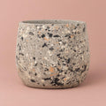Alfie Terrazzo grey pot with dark speckles and a rounded shape