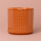 Chevron plant pot in Sienna
