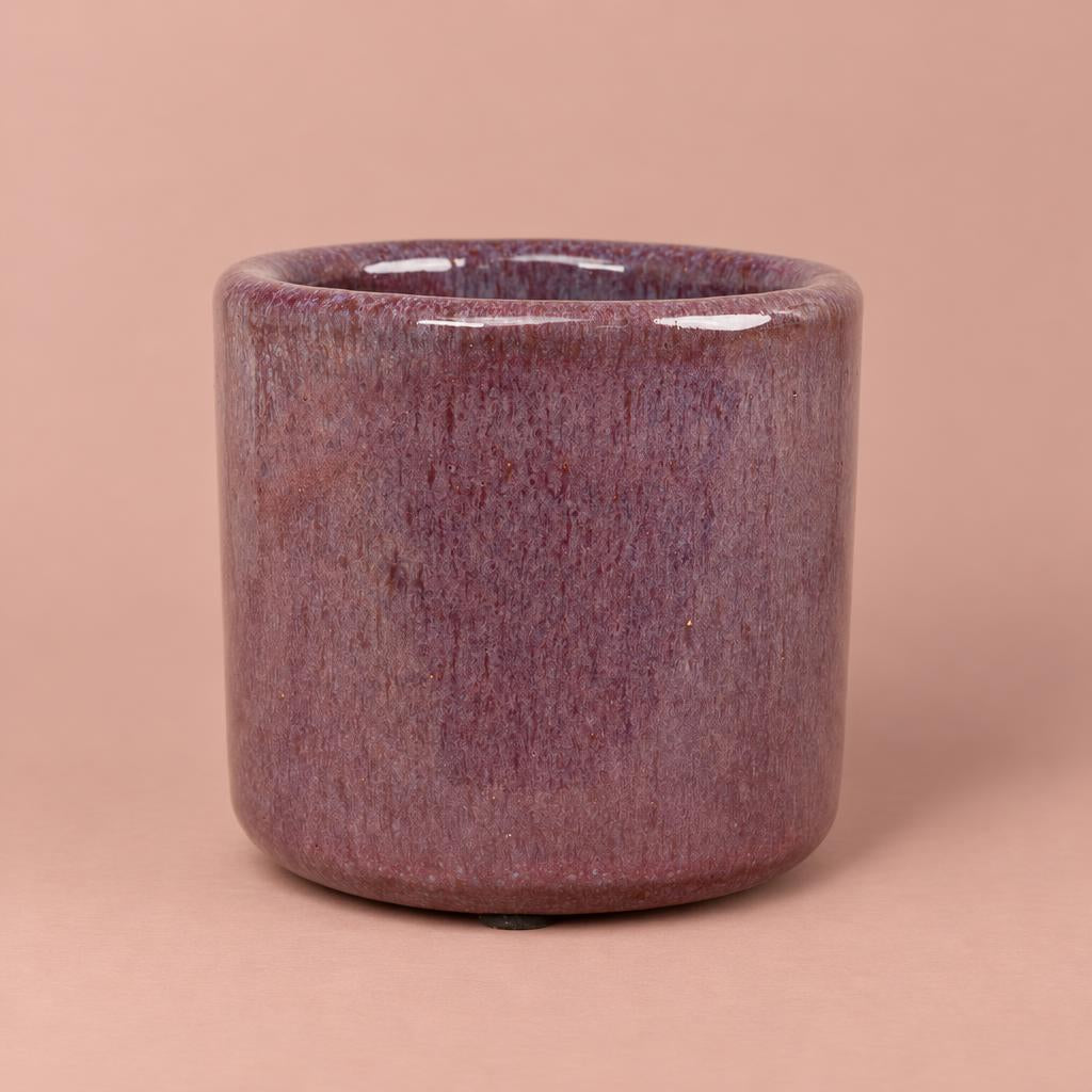Javea ceramic plant pot in glazed plum