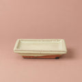 Ivory ceramic bonsai saucer