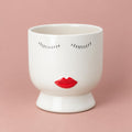 Classy Girl plant pot with eyelash and lip details