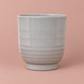 Sofia Grey Granite plant pot with a rounded, vase-like shape