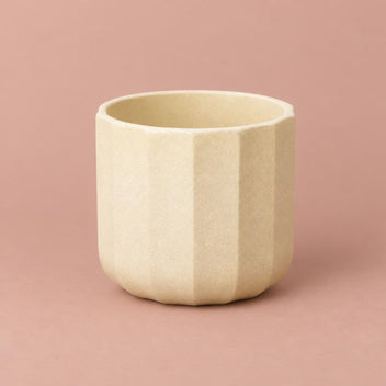 Ivory Positano plant pot with a geometric shape