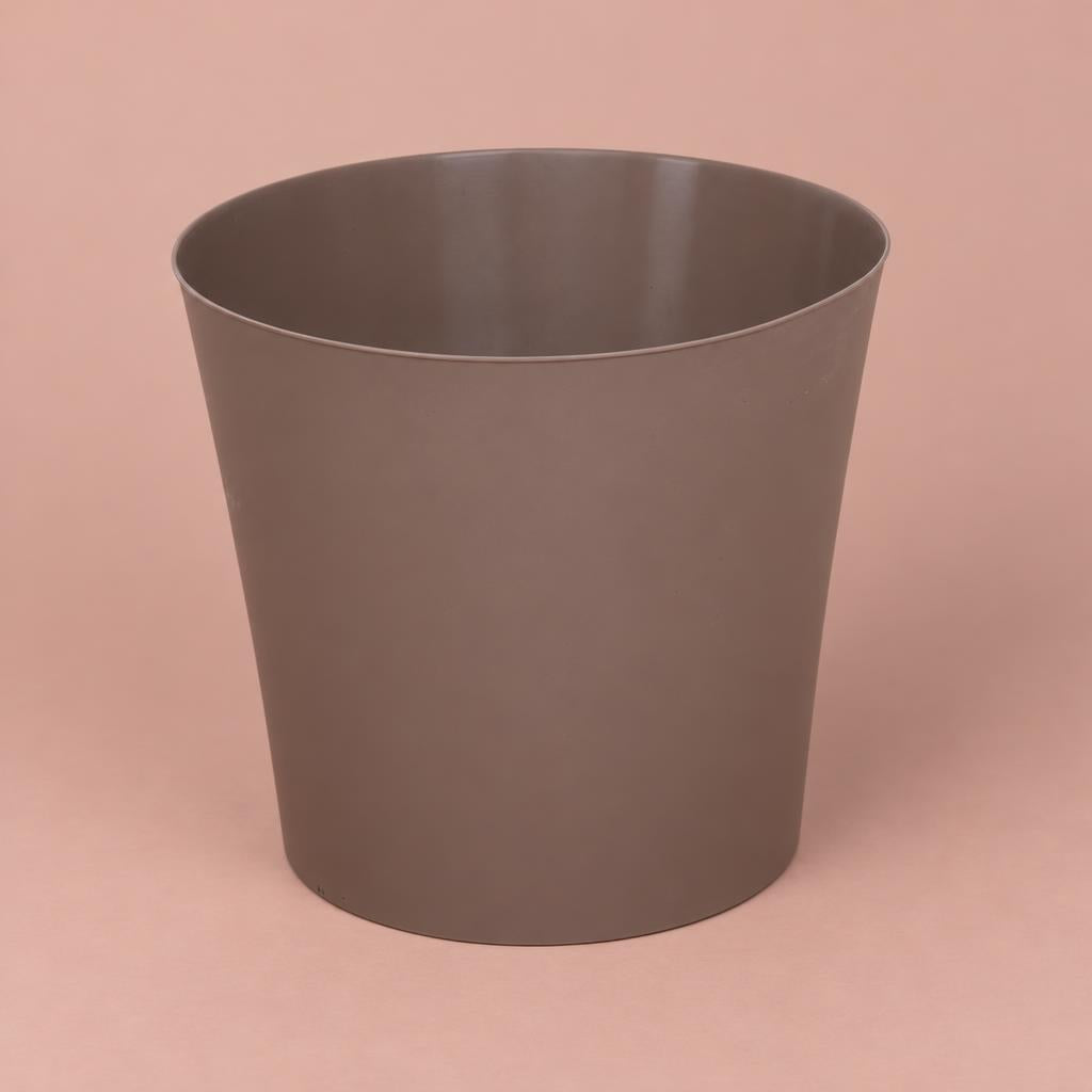Minimalist taupe plastic plant pot cover
