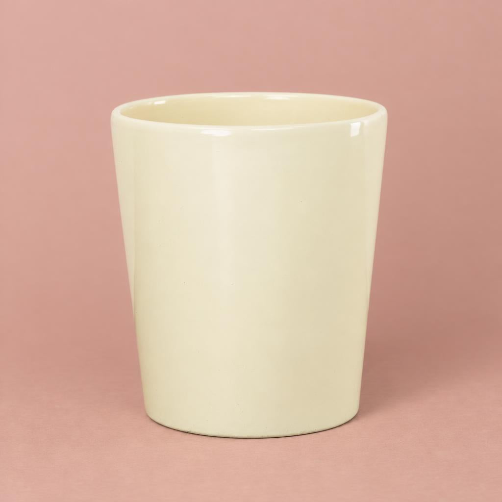 Buttercream pastel yellow ceramic plant pot