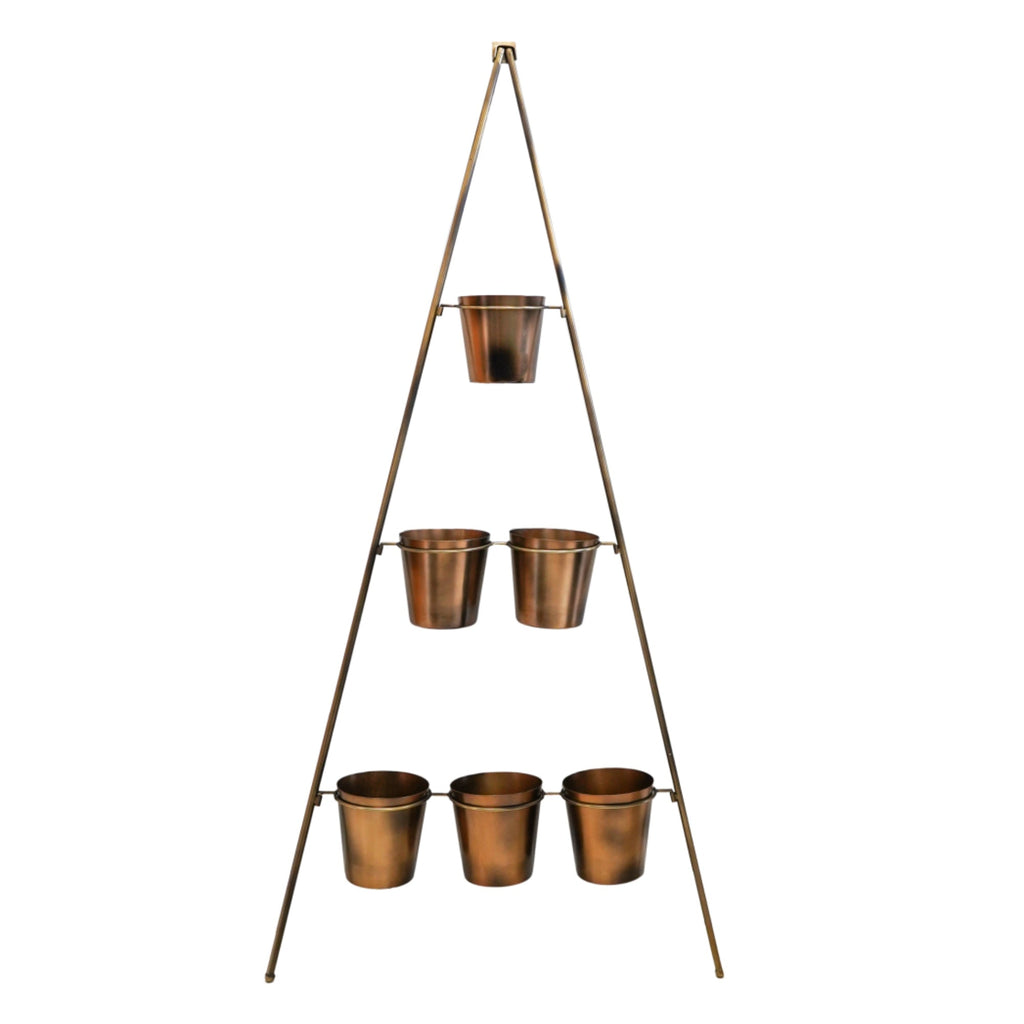 Modern Vertical Plant Stand - Gold Bronze