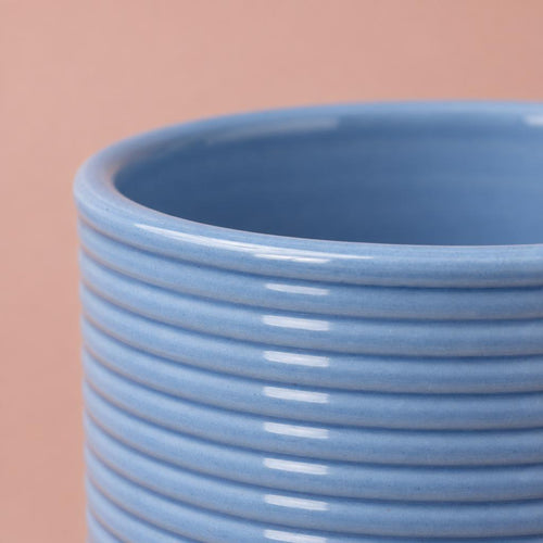 Berlin Ripple Pot Indoor Plant Pot | Blue