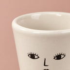 White Wakey Face decorative plant pot