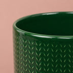 Chevron Indoor Plant Pot | Emerald Green