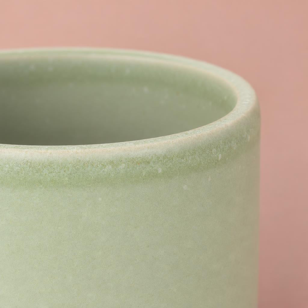 Mint green Jolie Matte pot with a smooth matte finish