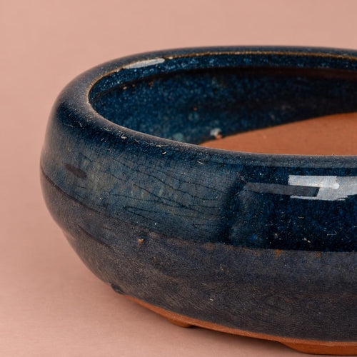 Bonsai Ceramic Oval Indoor Planter | Blue
