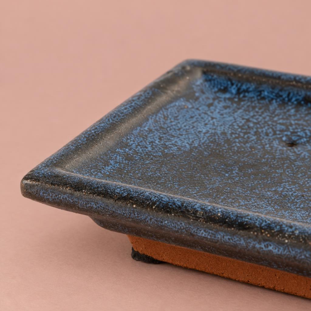 Bonsai Ceramic Saucer Indoor Plant Pot | Blue