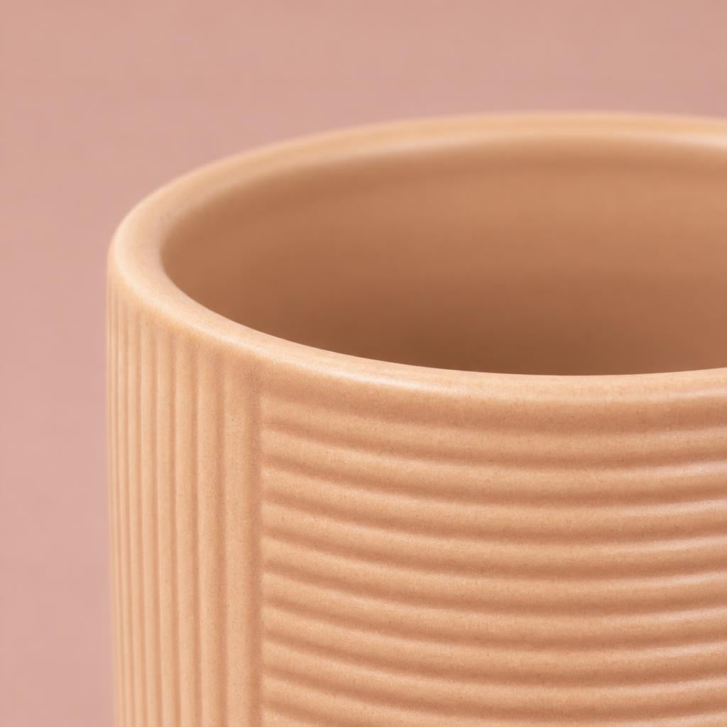Grooves Indoor Plant Pot | Nude