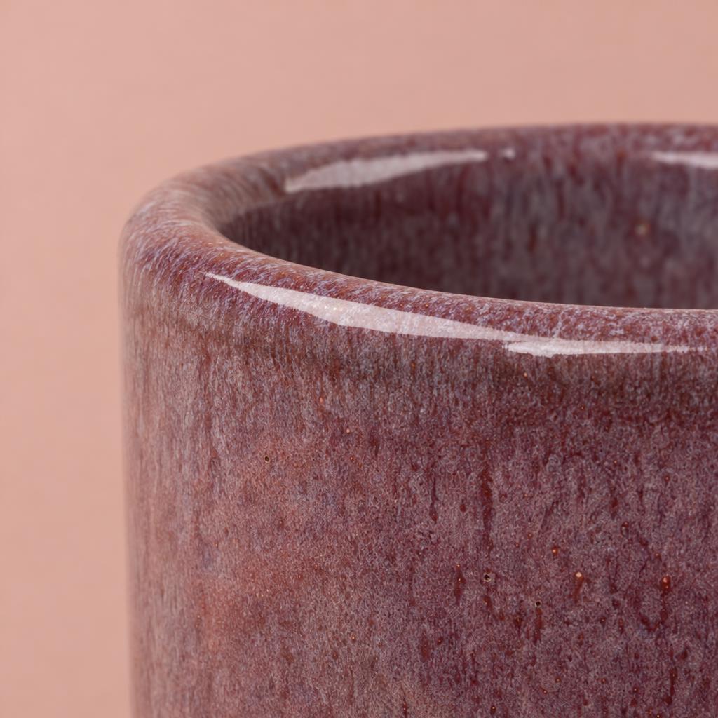 Javea plant pot with a plum glazed finish