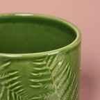 Orla Fern plant pot in green with fern detailing